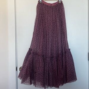 Maeve Plum Polka Dot Maxi Skirt